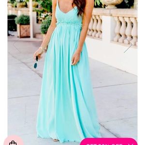 Once in a lifetime teal maxi dress